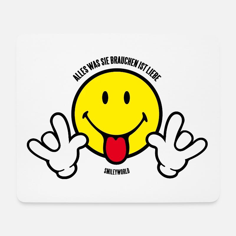 SmileyWorld - Alles was Sie brauchen ist Liebe - Mousepad (Querformat) - Weiß