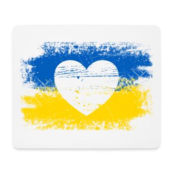 Ein Herz für die Ukraine - Mousepad (Querformat) - Weiß - Vorne