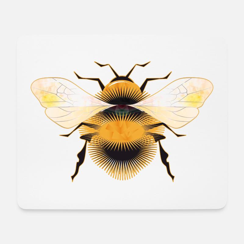 stilisierte Hummel mit irisierenden Flügel - Mousepad (Querformat) - Weiß
