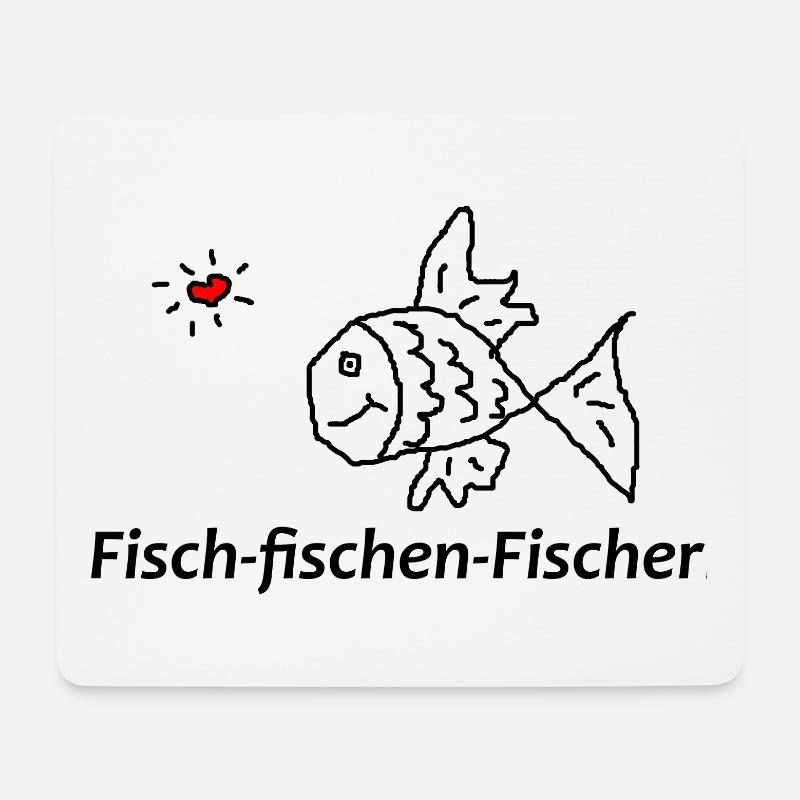 Fisch fischen Fischer - Mousepad (Querformat) - Weiß