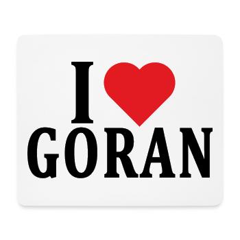 t-shirt name I love Goran t-shirt gift idea - Mouse Pad (horizontal) - white - Front