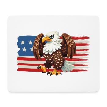Adler der Freiheit über der US-Flagge - Mousepad (Querformat) - Weiß - Vorne