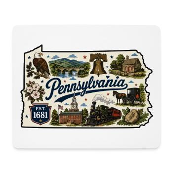 Pennsylvania Keystone State Vintage-Aufkleber - Mousepad (Querformat) - Weiß - Vorne
