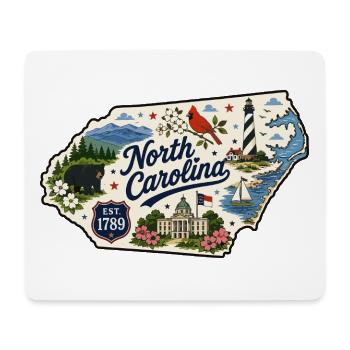 North Carolina Tar Heel State Vintage-Aufkleber - Mousepad (Querformat) - Weiß - Vorne