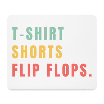 T-shirt Dhorts Flip Flops - Mousepad (Querformat) - Weiß - Vorne
