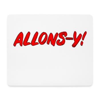 ALLONS-Y! roter Popart Schriftzug Comicstyle - Mousepad (Querformat) - Weiß - Vorne