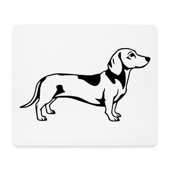 Dachshund schwarz - Mousepad (Querformat) - Weiß - Vorne