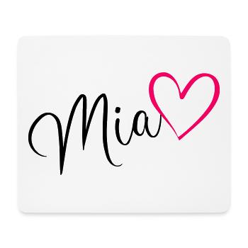 Mia Name Vorname Herz pink - Mousepad (Querformat) - Weiß - Vorne