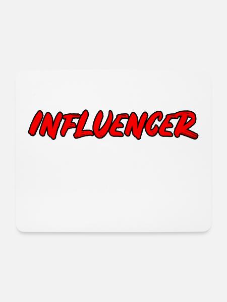 Influencer - kräftiger Popart Schriftzug - Mousepad (Querformat) - Weiß