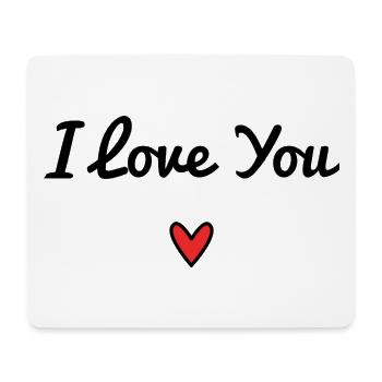 ICH LIEBE DICH. NUR LIEBE. LIEBE. ICH LIEBE DICH. HERZ - Mousepad (Querformat) - Weiß - Vorne