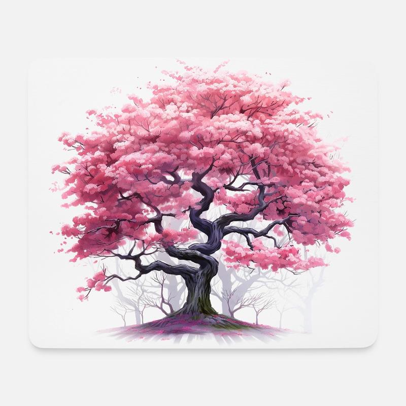 Cherry Blossom Tree - Mousepad (Querformat) - Weiß