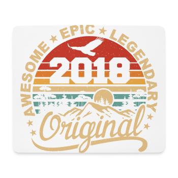 Original 2018 Retro 2018 Geburtstagsgeschenk - Mousepad (Querformat) - Weiß - Vorne