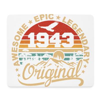 Original 1943 Geburtstagsgeschenk 1943 Retro 1943 - Mousepad (Querformat) - Weiß - Vorne
