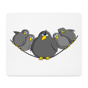 Vogel fett und witzig - Mousepad (Querformat) - Weiß - Vorne