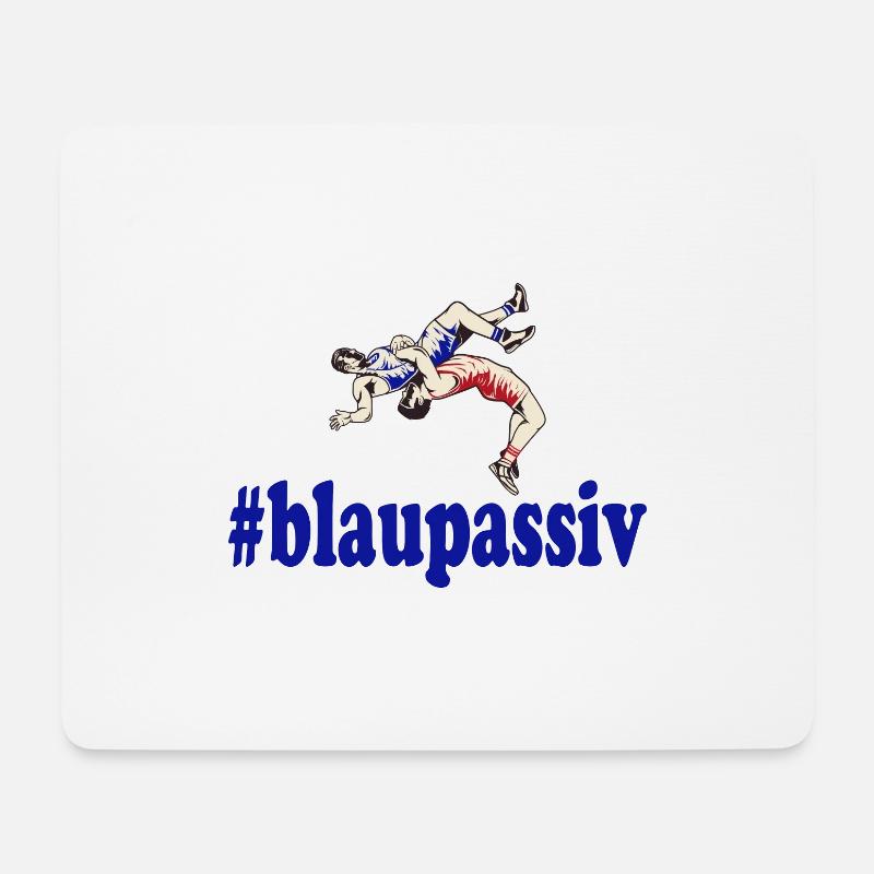 Blaupassiv Ringen Ringer Kampfsport Kraftsport - Mousepad (Querformat) - Weiß