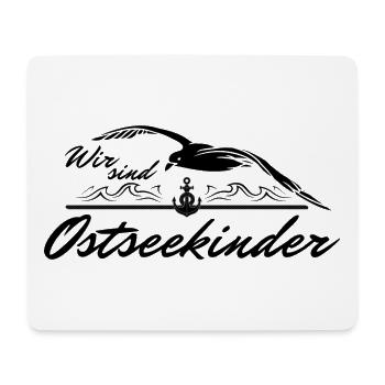 Ostseekinder- Spruch mit Anker und Möwe - Mousepad (Querformat) - Weiß - Vorne