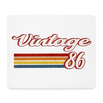 Vintage 86 Retro Birthday - Mouse Pad (horizontal) - white - Front