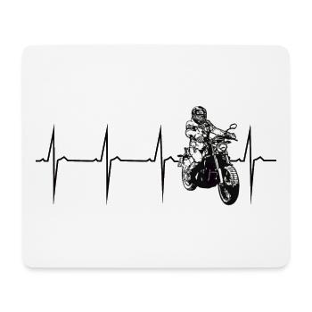 mein herz schlägt für motorradfahren - Mousepad (Querformat) - Weiß - Vorne