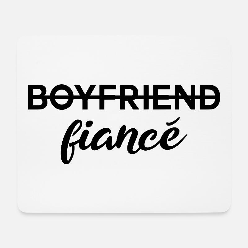Boyfriend Fiancé Verlobung - Mousepad (Querformat) - Weiß