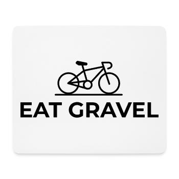 Eat Gravel - Conception de vélos de gravier - Tapis de souris (format paysage) - blanc - Devant