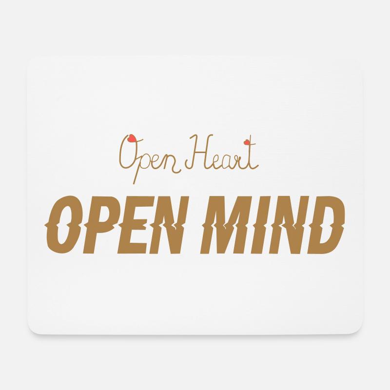 Open heart -Open mind - Mousepad (Querformat) - Weiß
