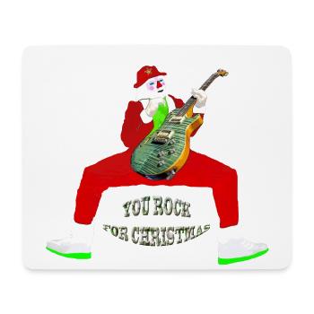 père Noël guitariste you rock for christmas - Tapis de souris (format paysage) - blanc - Devant