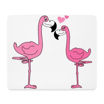 Flamingo Liebe - Mousepad (Querformat) - Weiß - Vorne