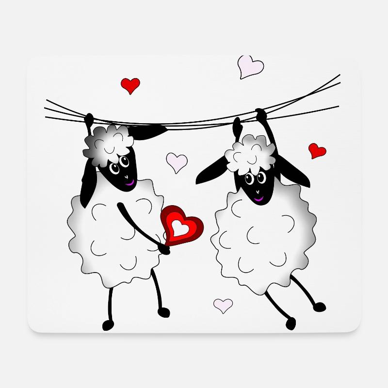 Schafe Bock Lamm Lämmer Schaf Ziege Wolle - Mousepad (Querformat) - Weiß
