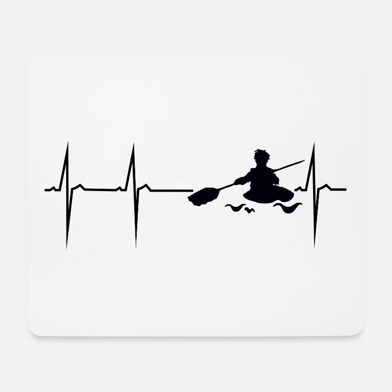 mein herz schlägt für kajak - Mousepad (Querformat) - Weiß