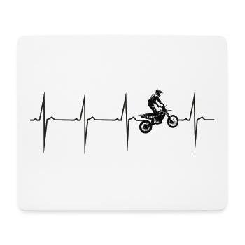 my heart beats for motocross - Mouse Pad (horizontal) - white - Front