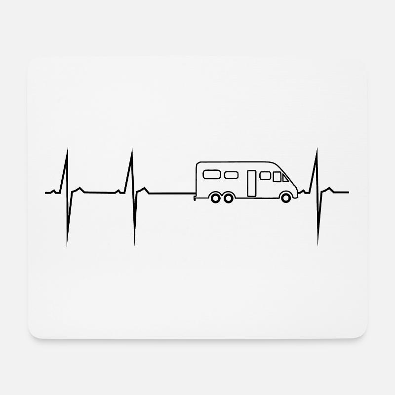 mein herz schlägt für luxus wohnmobil - Mousepad (Querformat) - Weiß