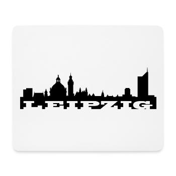 Skyline Leipzig - Mousepad (Querformat) - Weiß - Vorne