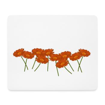 Calendula. Ringelblumen, Blumen - Mousepad (Querformat) - Weiß - Vorne