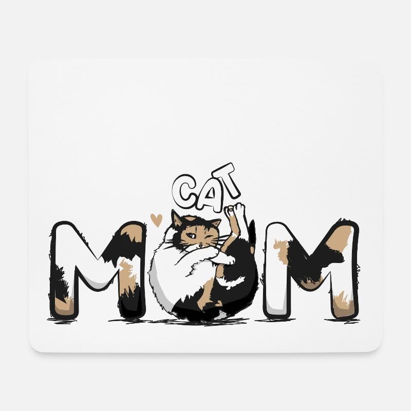 Cat-Mom - Mousepad (Querformat) - Weiß