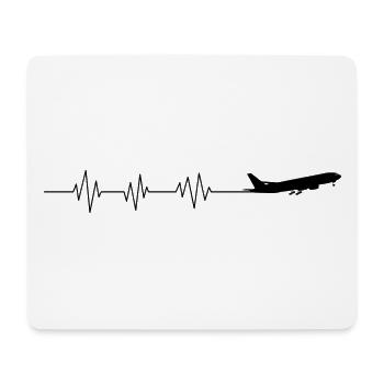 Frequenz Flugzeug - Mousepad (Querformat) - Weiß - Vorne