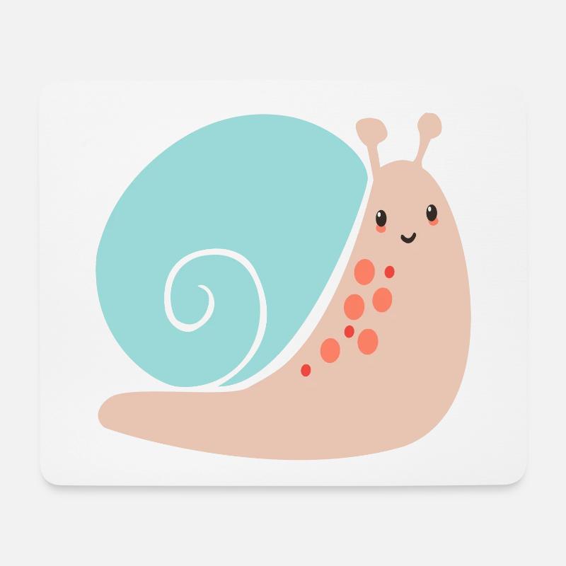 Schnecke - Mousepad (Querformat) - Weiß
