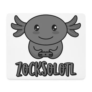 Zocksolotl Axolotl Zocker zocken spielen gamer - Mousepad (Querformat) - Weiß - Vorne