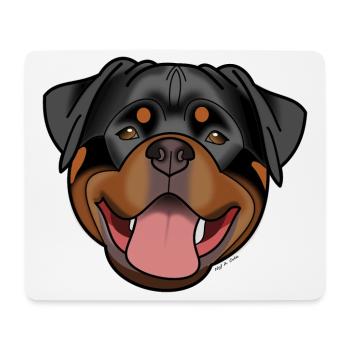 Rottweiler - naturel - Tapis de souris (format paysage) - blanc - Devant