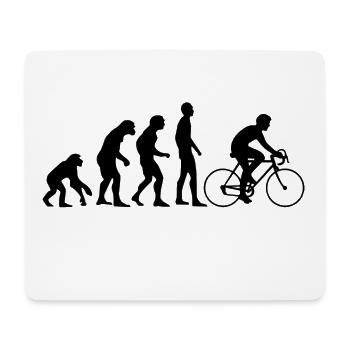 Human Evolution Rennrad - Mousepad (Querformat) - Weiß - Vorne