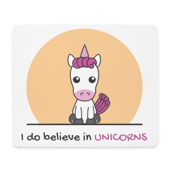 Kawai rosa Einhorn - Mousepad (Querformat) - Weiß - Vorne