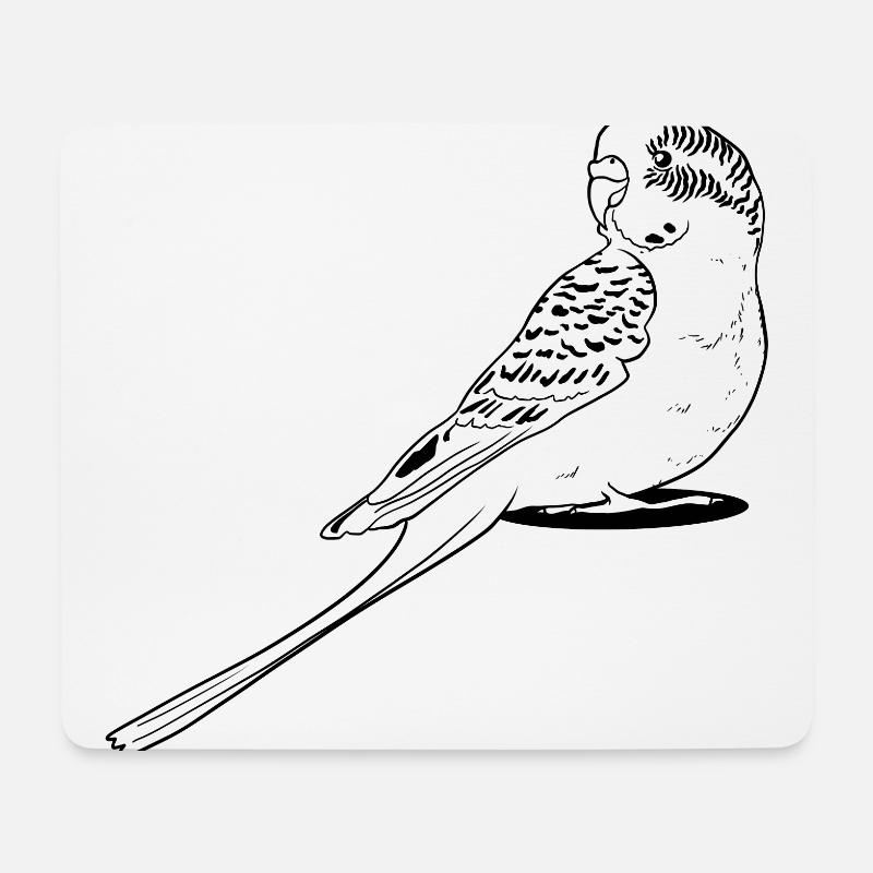 Wellensittich - Mousepad (Querformat) - Weiß