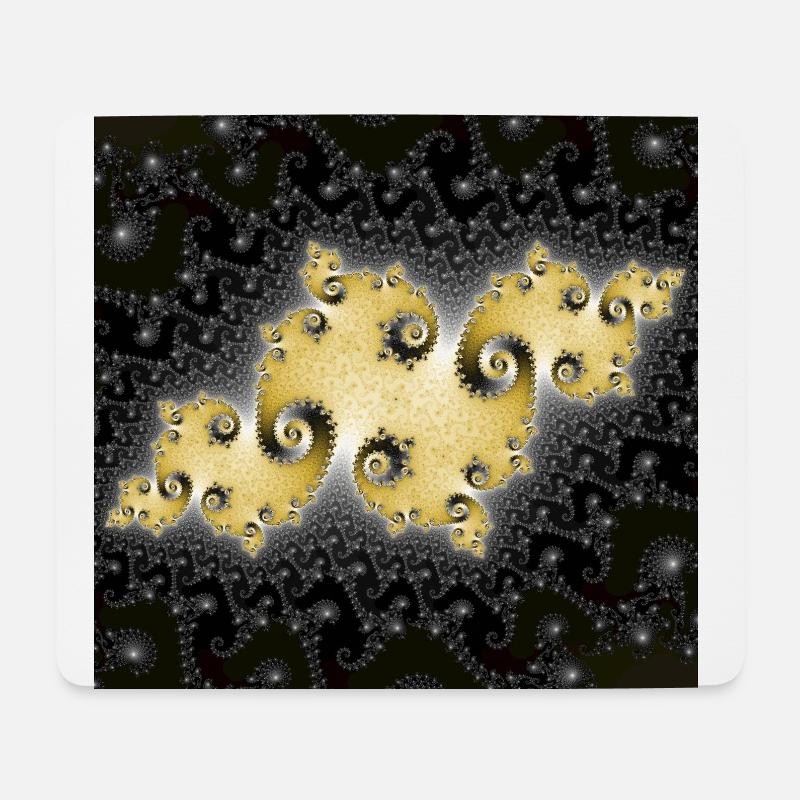 T-Shirt Fraktal Galaxy Gold Geschenk Idee - Mousepad (Querformat) - Weiß