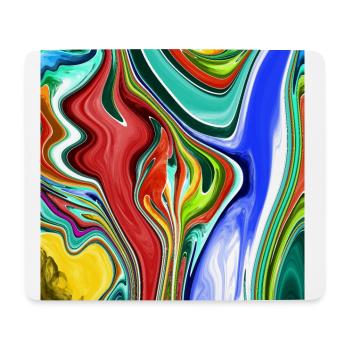 Abstrakte Malerei Fluid Painting Bunt - Mousepad (Querformat) - Weiß - Vorne