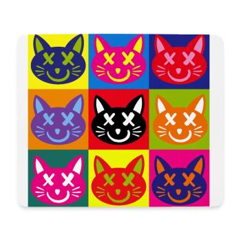 Chats (Pop Art) - Tapis de souris (format paysage) - blanc - Devant