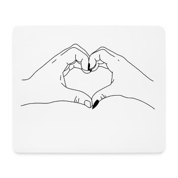 Hand in Hand - Love - Heart - Herz - Liebe - Mousepad (Querformat) - Weiß - Vorne