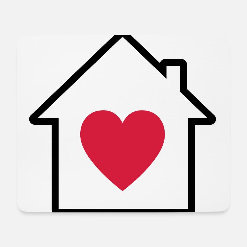 Haus mit Herz - Mousepad (Querformat) - Weiß
