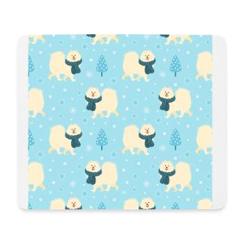 Samoyed dog in Winter - Mouse Pad (horizontal) - white - Front