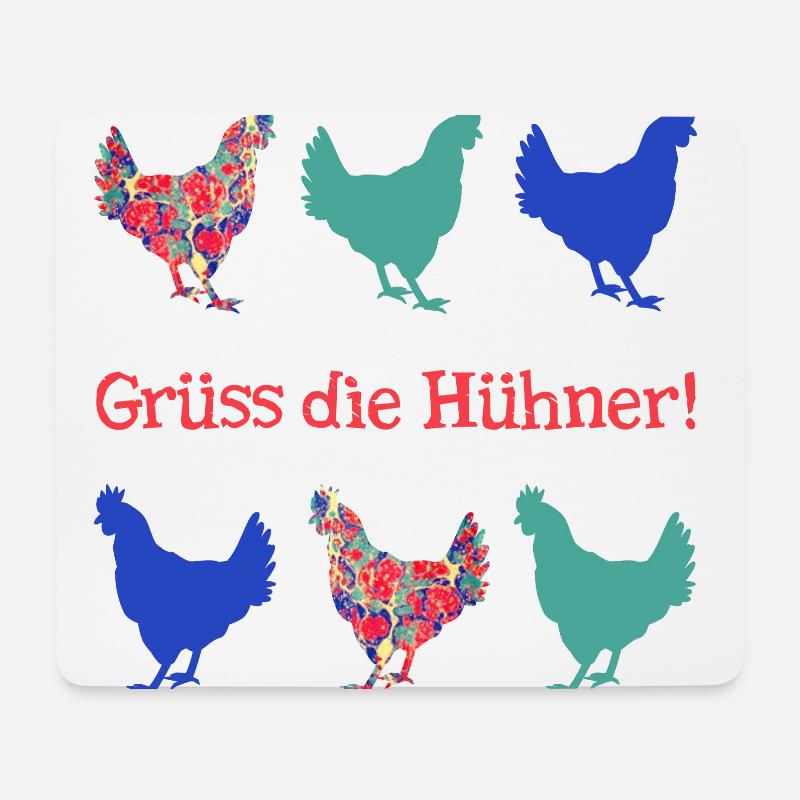 grüss die hühner e 42 - Mousepad (Querformat) - Weiß