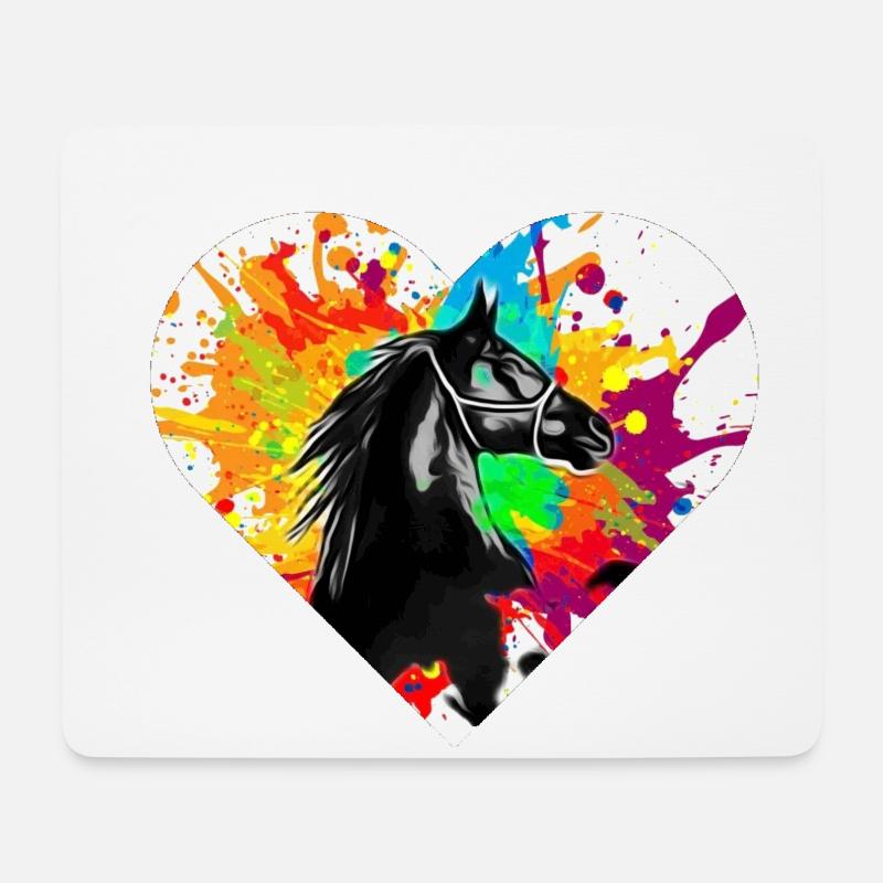 Pferd - Mousepad (Querformat) - Weiß
