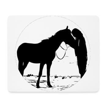 Cheval - Tapis de souris (format paysage) - blanc - Devant